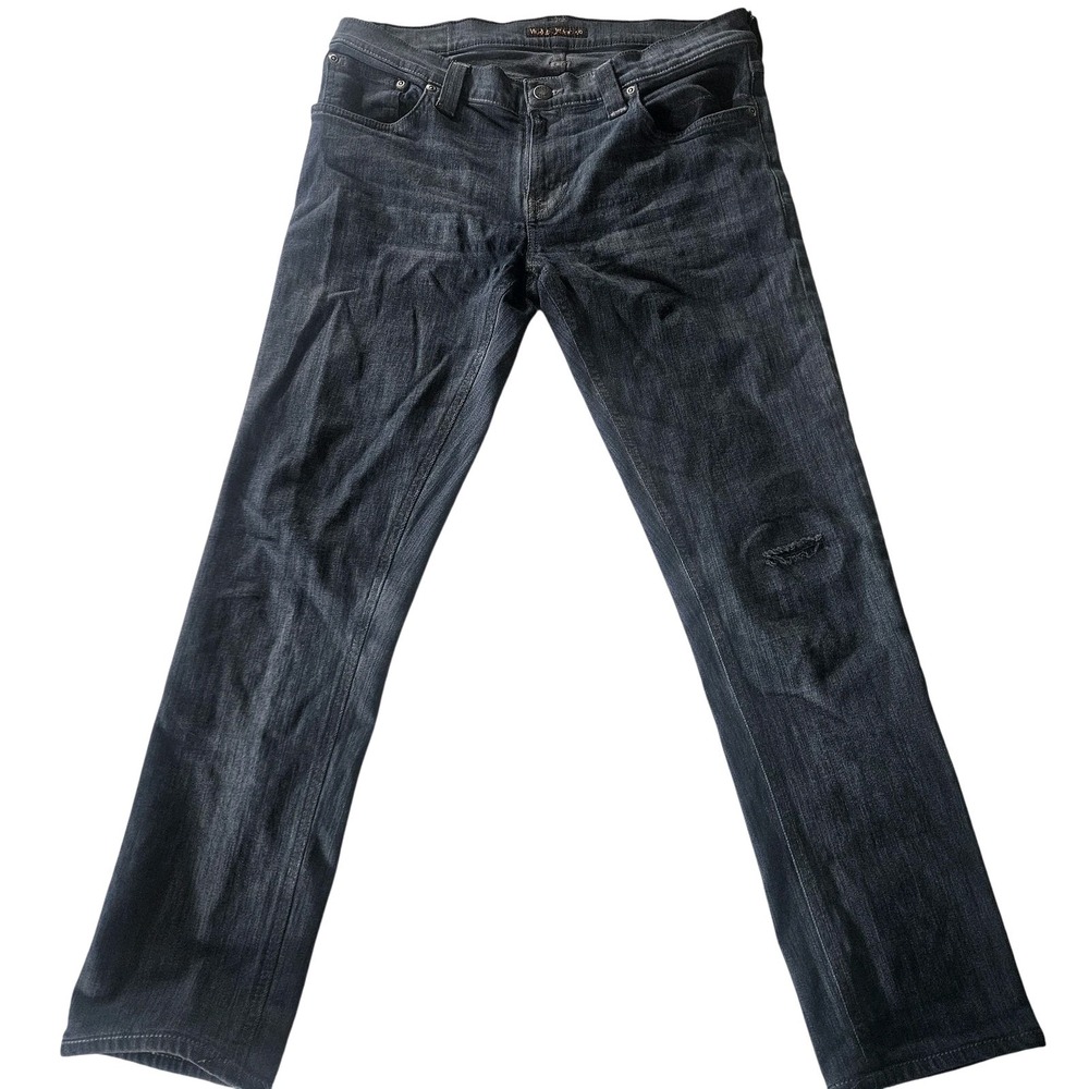 Nudie Jeans‎ Co Jeans Mens 31x34 Blue Dark Wash Slim Straight Denim Pants